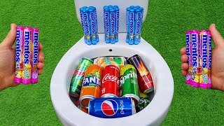 Coca Cola, Fanta, Pepsi, Fruko, Yedigün, Mtn Dew, Burn, Sprite VS Mentos in the toilet