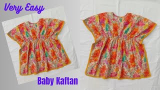 How to cut and stitch kaftan dress for baby girl| Very easy baby kaftan cutting and stitching| DIY ✅