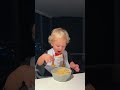 Small child enjoying rice during dinner. Cute Baby eating! #baby #babydaniel #funny #beachbaby#beach