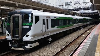 [ジョイント音]回9822M E257系 OM-52編成 臨時特急しおさい81号行の送り込み回送が立川駅3番線を通過するシーン