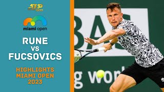 Holger Rune vs Marton Fucsovics Highlights | Miami Open 2023 Round 2 Gameplay