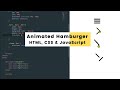 How To Create Animated Hamburger Menu In Html, CSS & Javascript | Animated Hamburger Menu Tutorial