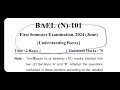 bael n 101 understanding poetry previous question paper june 2024 ba 2nd sem uou exam