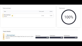 Codility - missingInteger Coding Problem - Solution in Python to Lesson 4: Problem 4 - 100% Correct