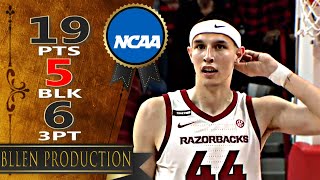 Zvonimir Ivisic ('03) - 19 Pts, 8 Stocks Highlights｜Troy Trojans vs Arkansas Razorbacks｜2024.11.13