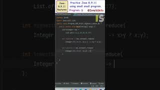Java 8 Features | Program-5 | Find Smallest and Highest Number in Java 8 | #Shorts #java #coding