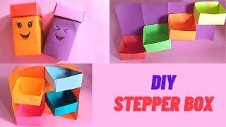 how to make a diy secret stepper box | how to make a small box with paper easily | Happy crafter