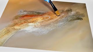 How to BLEND Acrylic Paint with METALLICS & Texture / Diy Textured Wall Art / Abstract Art (379)
