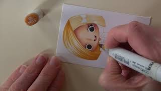 CCR Copic no-line coloring, Stamping Anniething