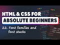 HTML & CSS for Absolute Beginners: Font family and font stacks