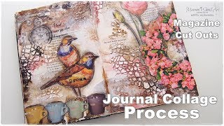 Journal Collage Process using Magazine Cut Outs ♡ Maremi's Small Art ♡