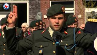 Fries bataljon Johan Willem Friso marcheert door Leeuwarden