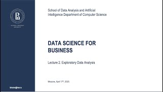 Data Science for Business. Lecture 2. Exploratory Data Analysis