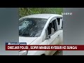 aksi kejar kejaran minibus dan mobil patroli polisi sopir nekat nyebur ke sungai