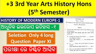 +3 5th Semester Exam || History CC-XI || Selection Long Questions || History Of Modern Europe -1