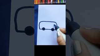 Easy Bus 🚌 Drawing #shorts #viral #trending #youtubeshorts #creative #art #easy #drawing #video