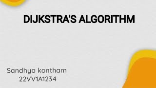 Dijkstra's Algorithm||code for algorithm in python
