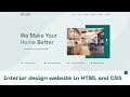 How to make a Interior Design website in HTML CSS and Javascript | Source code
