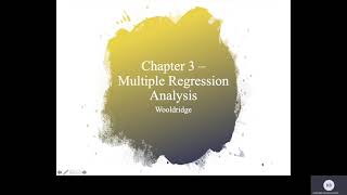 Chapter 3 Multiple Regression Analysis Part 1