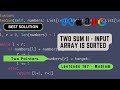 Two Sum II   Input Array Is Sorted | Two Pointers | Python | LeetCode 167 | Top Interview 150