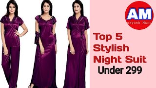 Top 5 women's stylish night suit / women's nighty / Women's satin night dress/honeymoon nightdress