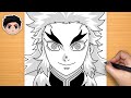 How to Draw KYOJURO RENGOKU from Demon Slayer | Easy Anime Drawing