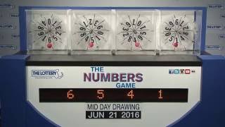 Midday Numbers Game Drawing: Tuesday, June 21, 2016
