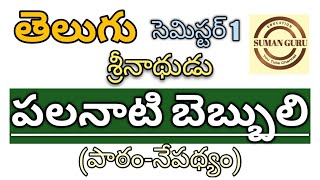 పలనాటి బెబ్బులి పాఠం నేపథ్యం||Palanati bebbuli Background  #శ్రీనాథుడు #పల్నాటివీరచరిత్ర