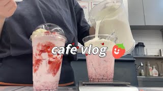 (sub) 더벤티| 딸기가 등장했딸기🍓| 딸기 신메뉴 이벤트⭐️ | cafe vlog