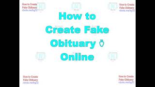 Buy Fake Obituary ⚱ with Fake Obituary App https://youtu.be/ObEj1UYANws