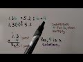 6th grade math 11.1a determining whether values are solutions