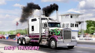 LADY TRUCK DRIVER RACES HER 1800 HP \