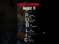 11  August hamster kombat daily cipher combo || daily cipher hamster kombat today || 5 million coins