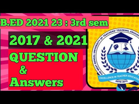 B.ed 3rd Sem Questions And Answers / B.ed 3rd Sem Exam - YouTube