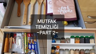 BÜTÜN MUTFAK DOLAPLARINI TEMIZLEDİM VE DÜZENLEDİM || PART 2 ||  İLKNUR YALÇIN