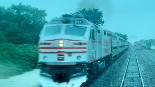 Rainy RFW Aurora to Chicago express run from Downers Grove. 7/15/22