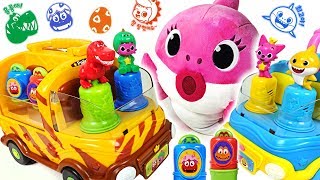 Family of dinosaurs and sharks! PinkFong Baby Shark, Dinosaur Melody Stamp Play - PinkyPopTOY