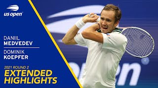 Daniil Medvedev vs Dominik Koepfer Extended Highlights | 2021 US Open Round 2