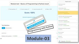 Programming with Python Module 3 Basics of Programming in Python Solution | Internshala | Vikas sir