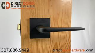 Emtek Athena Lever Handle with Square Rosette in Flat Black