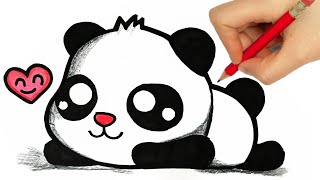 DRAWING A PANDA kawaii - dibujos kawaii - how to draw a cute panda