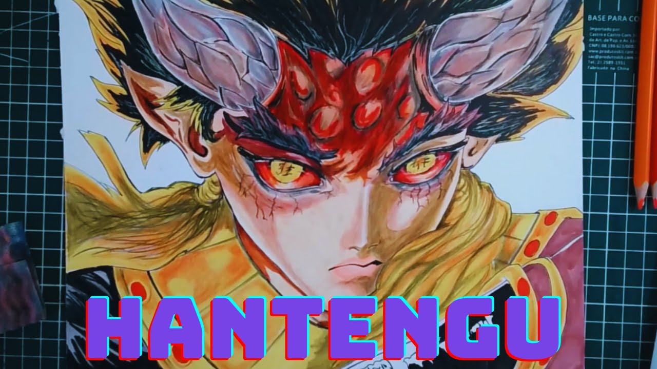 Speed Drawing Hantengu Demon Slayer Youtube