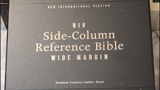 NIV Wide-Margin Side-Column Reference Bible, Premier Collection- Goatskin leather unboxing