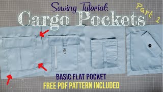 Cargo pockets sewing tutorial | Flat | Free Pattern included