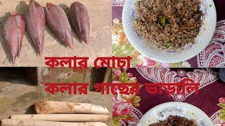 কলার মোচা আর কলা গাছের ভারালি