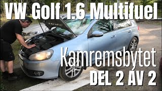 Kamremsbyte VW Golf 1,6 Multifuel 2011. Motorkod: CMXA