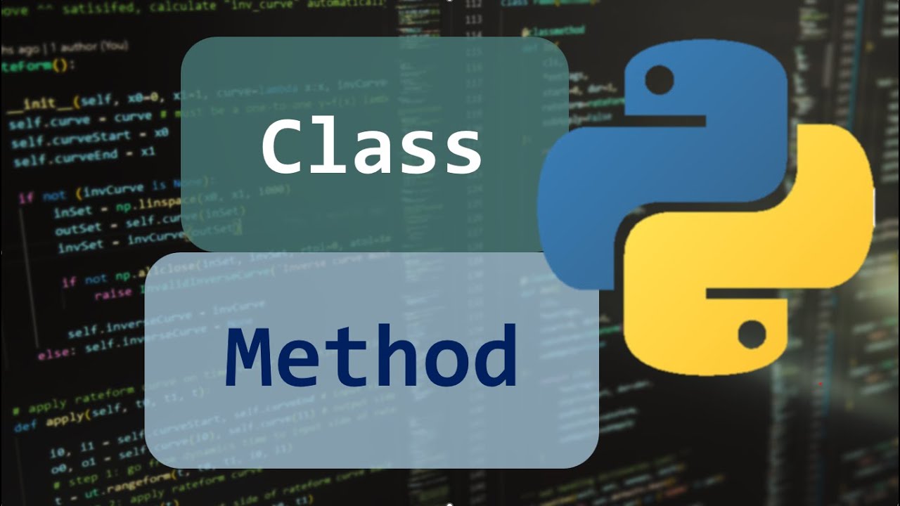 Learn Python Class Methods Youtube
