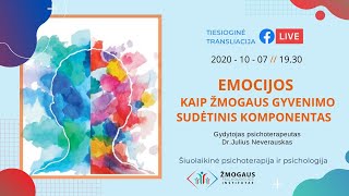 Emocijos kaip žmogaus gyvenimo sudėtinis komponentas.