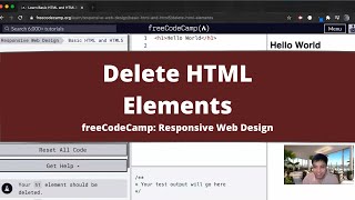 Delete HTML Elements (Basic HTML and HTML5) freeCodeCamp Tutorial