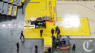 Timelapse: Watch how the Golden State Warriors’ court is assembled
